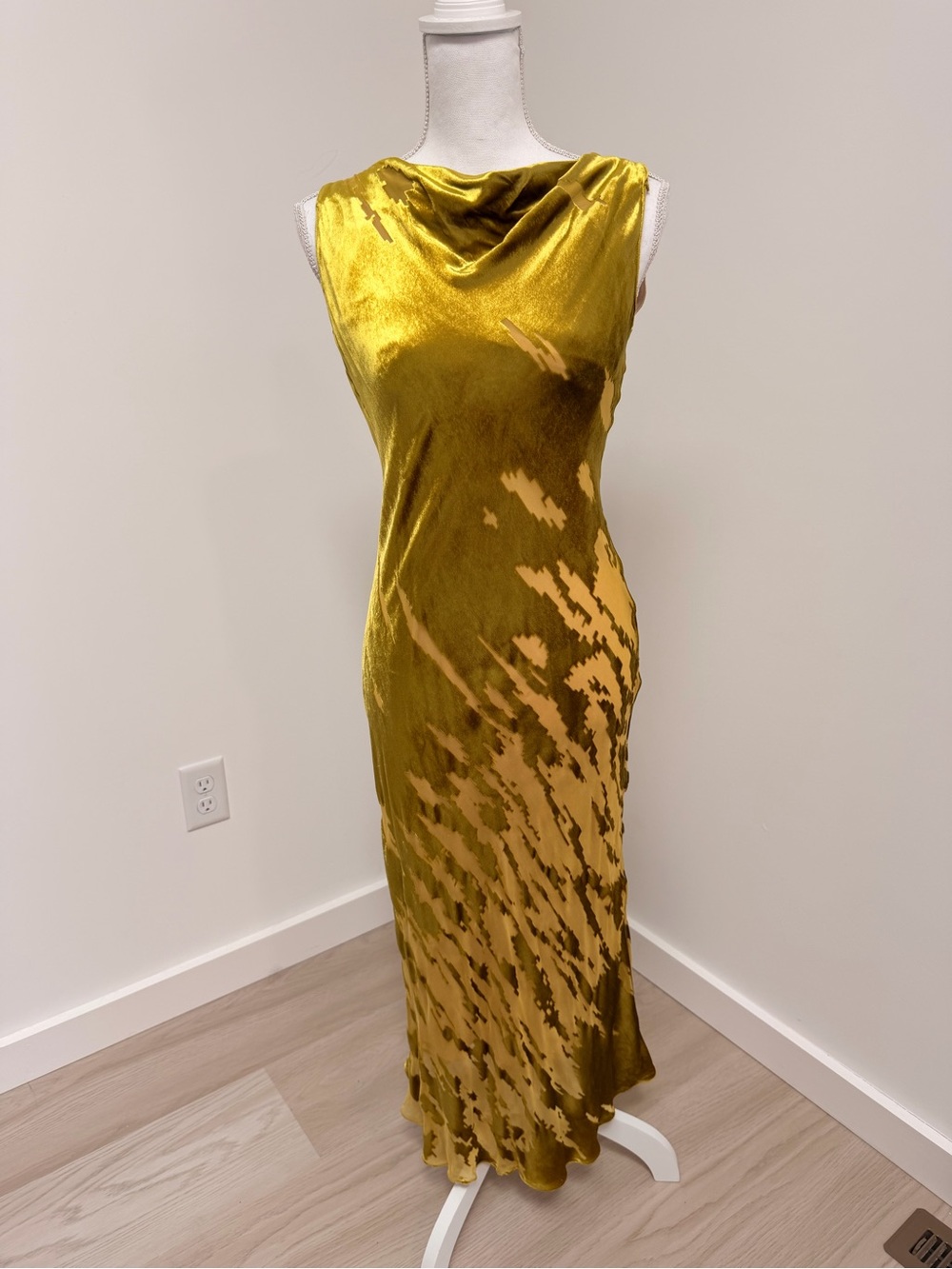 NWT Zara Velvet Cowl Neck Midi Dress Size S